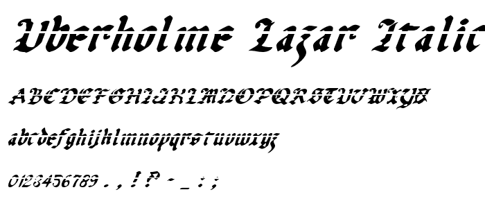 Uberhölme Lazar Italic font